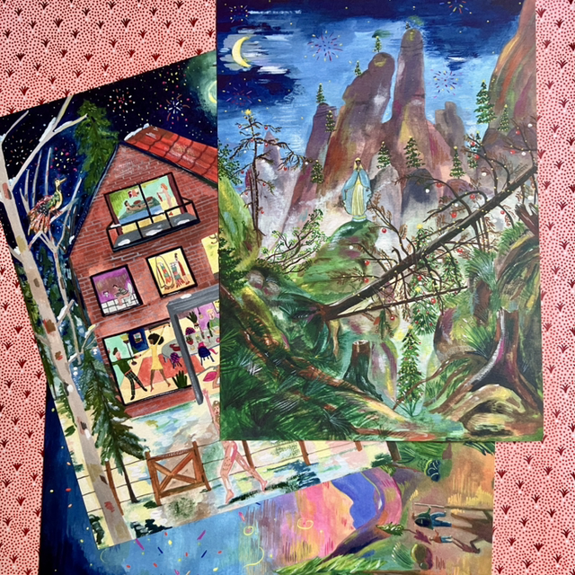 Pack of 3 Happy Holidays cards.