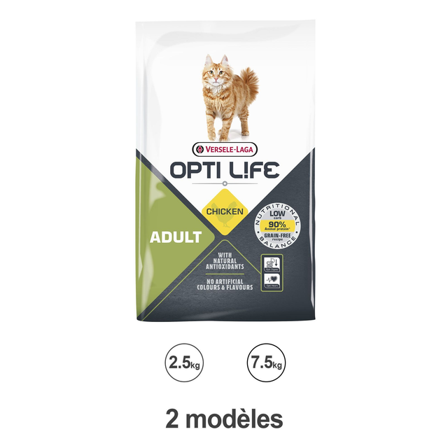 Croquettes Opti Life Chat Adulte poulet (sans cereales)