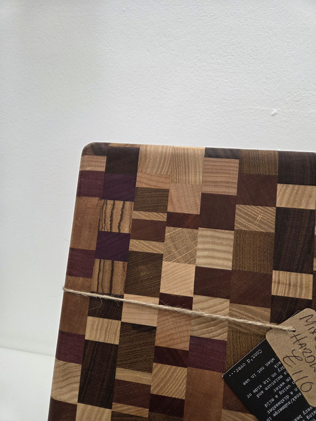 Mixed Hardwood Chaos Pattern End Grain Wooden Chopping Board - AH-024