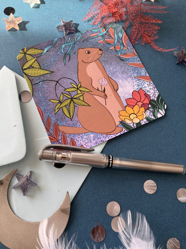 Carte de vœux "Marmotte enchantée"