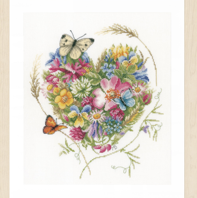 Heart of Flowers counted cross stitch by Vervaco