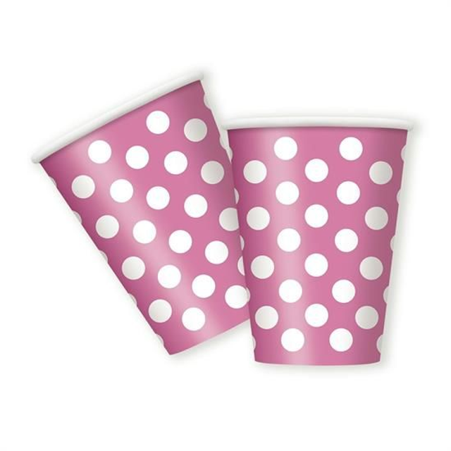 BICCHIERE CARTA HOT PINK 6PZ