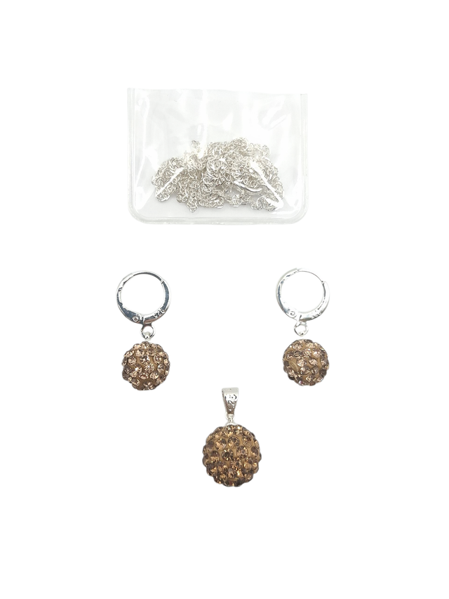 Schmuckset Balls Braun 