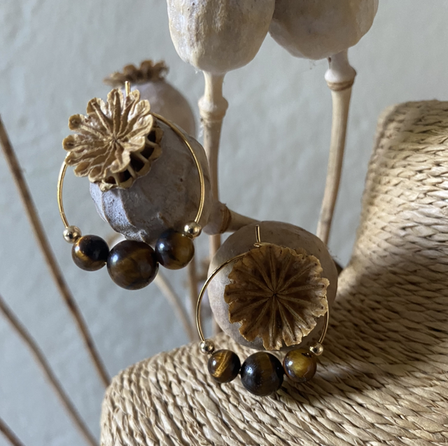 Boucles d'oreilles DINA -OEIL DE TIGRE