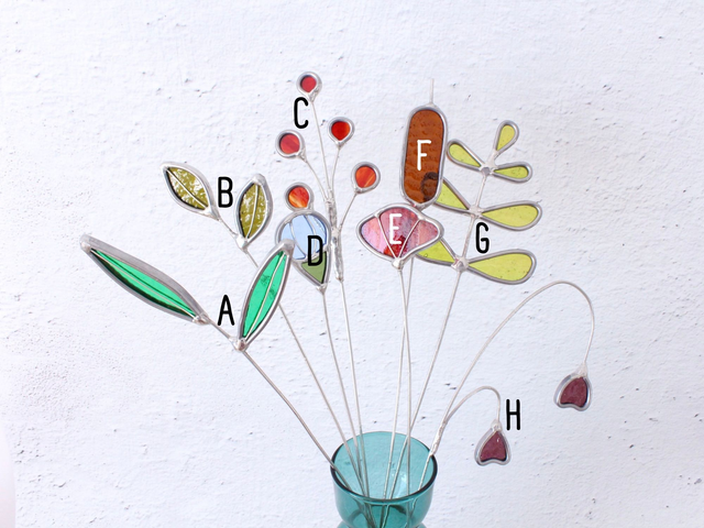 💐 Fleurs ou feuilles en vitrail