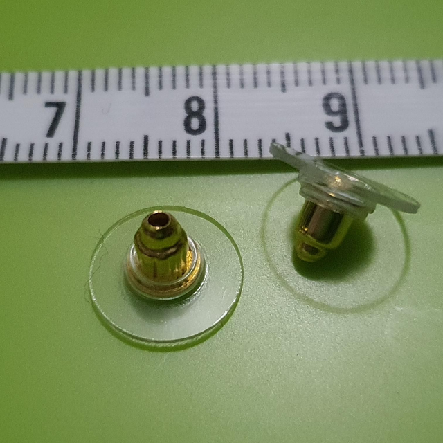 Gold and silicone back fitting alternative for stud earrings (pair)