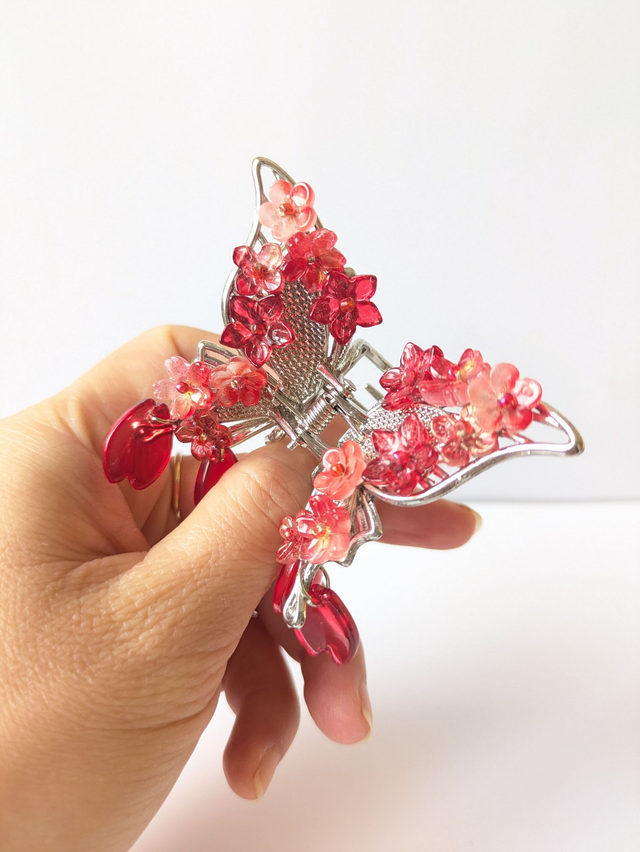 Pince Papillon pampille Rouge 