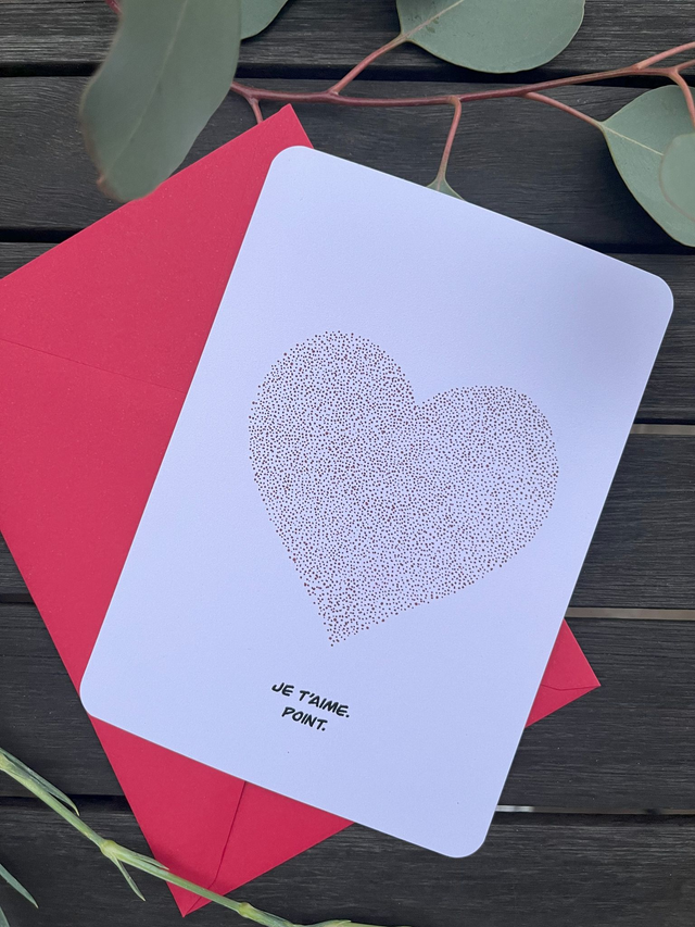 Carte de vœux &quot;Je t&#039;aime. Point&quot;