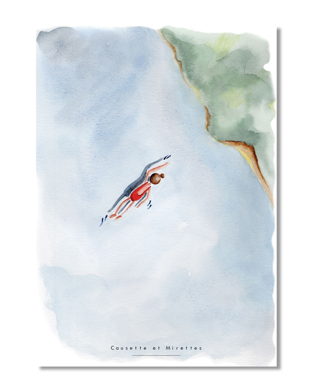 Plongée dans le bleu (illustration)