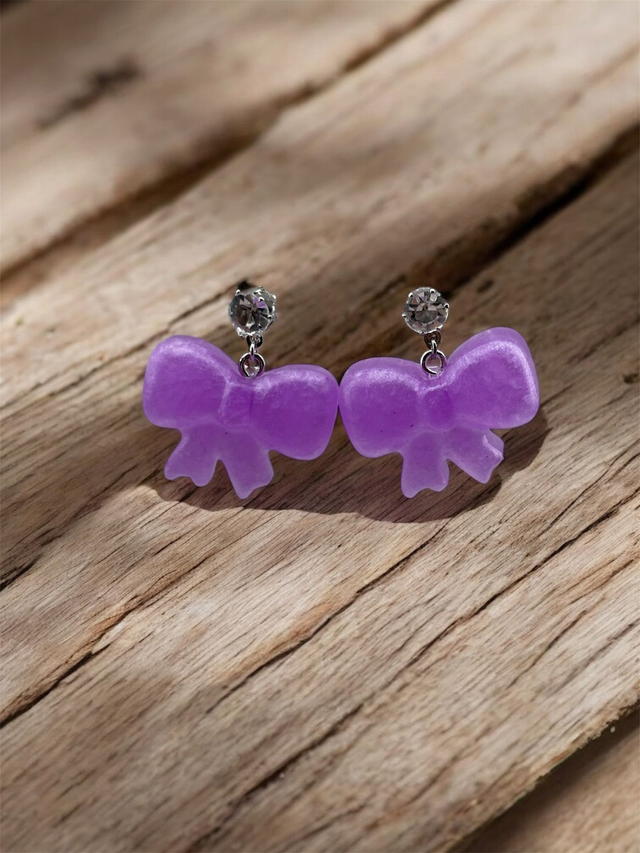 Boucles d'oreilles nœuds résine époxy