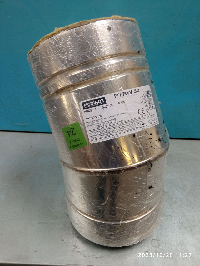 PTR30 - COUDE 30° D100 INOX - 2PTICO30100 