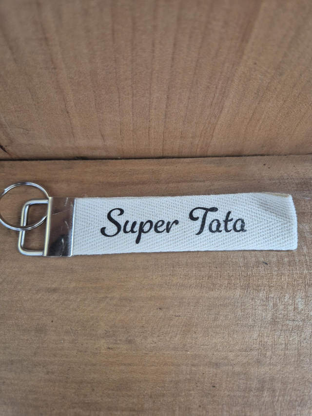 Porte clef ruban "Super tata "