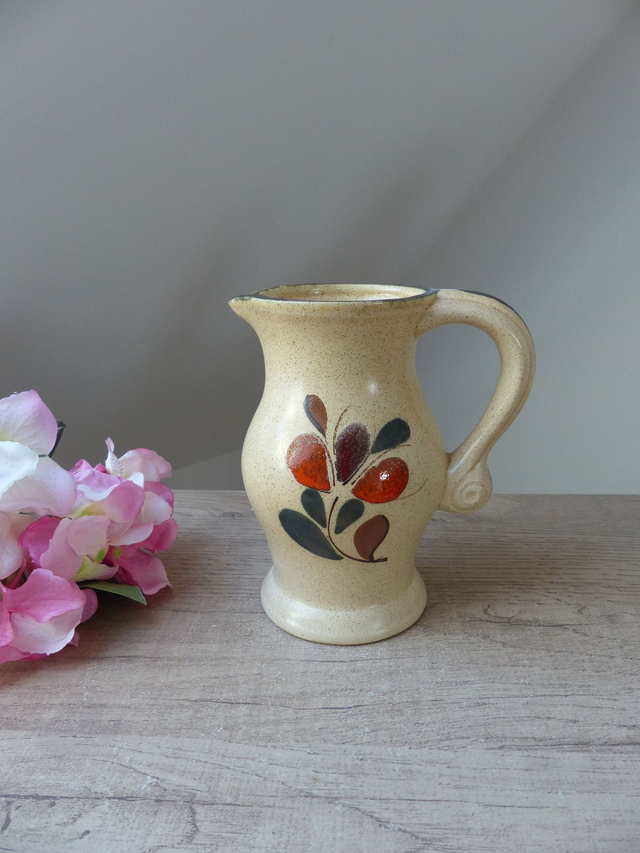 Ancien Petit Pichet Saint Clément - Peint à la Main - Vintage - Fabrication Française - Pichet Décoration Cuisine Rustique Maison Campagne