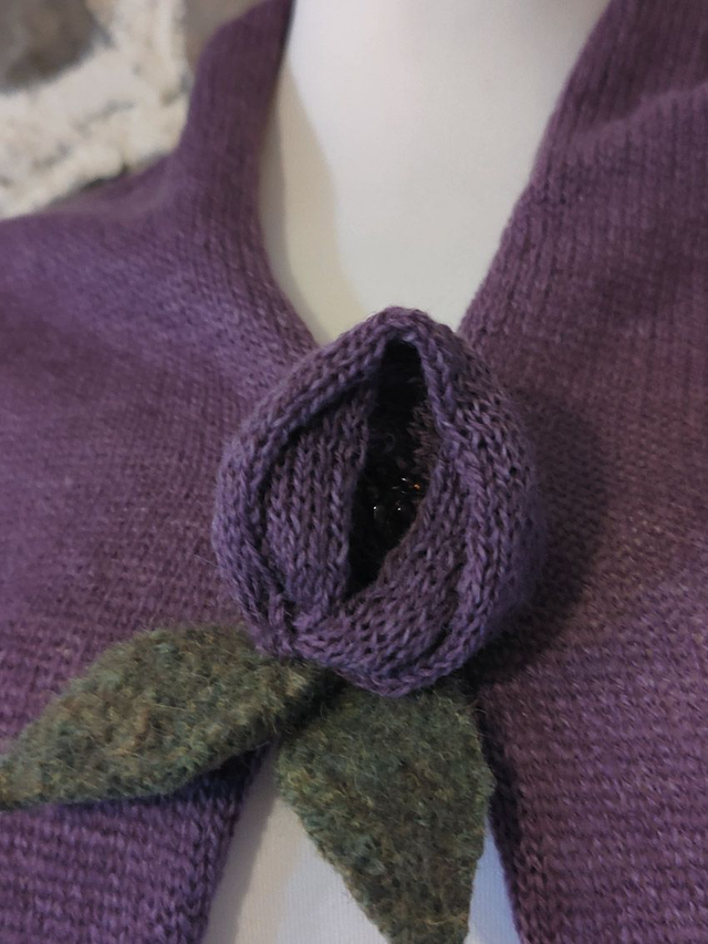 Rose Wool Shawl, dusky pink cape, Rose brooch knitted wrap, Ladies capes and shawls