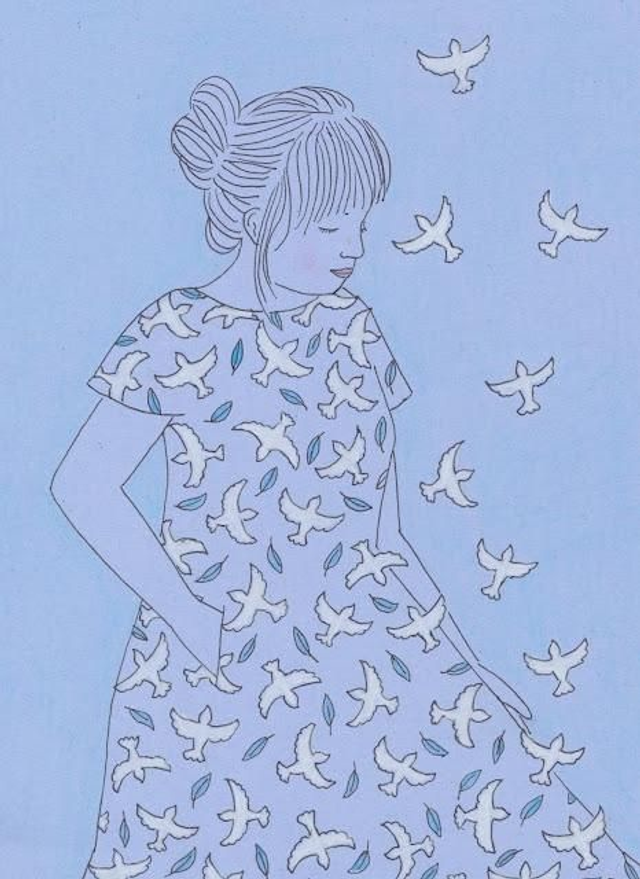 Originele tekening "Fladderen"