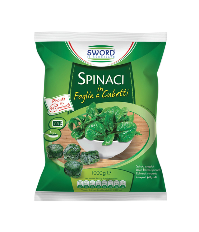 SPINACI IN FOGLIA A CUBETTI 1 KG