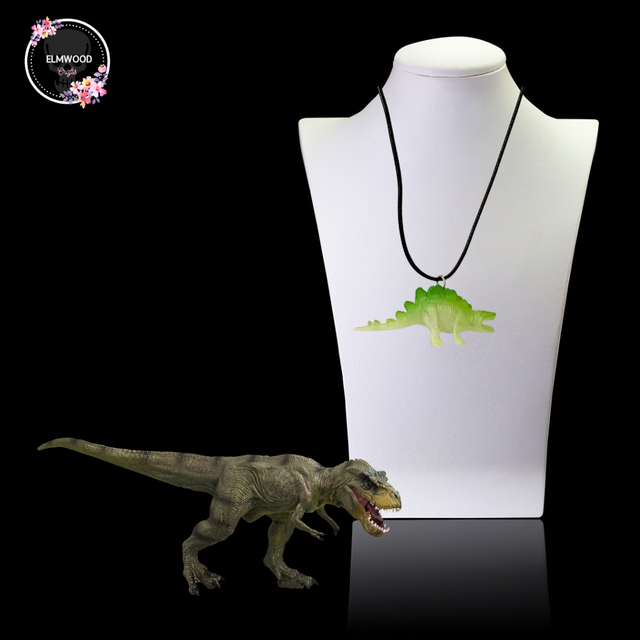 Green Stegosaurus Necklace 