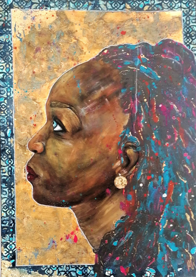 Golden, black and blue