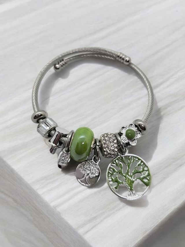 Bracelet Bohème Arbre de Vie Vert
