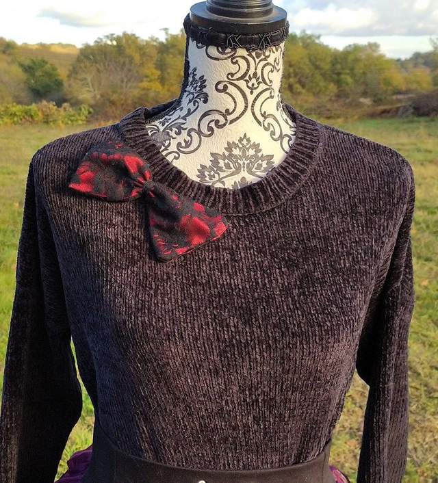 Broche noeud en tissu