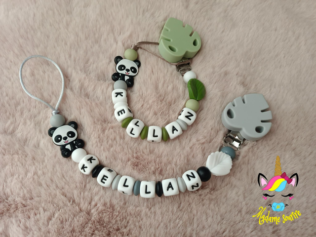 2 Attaches tétines Panda