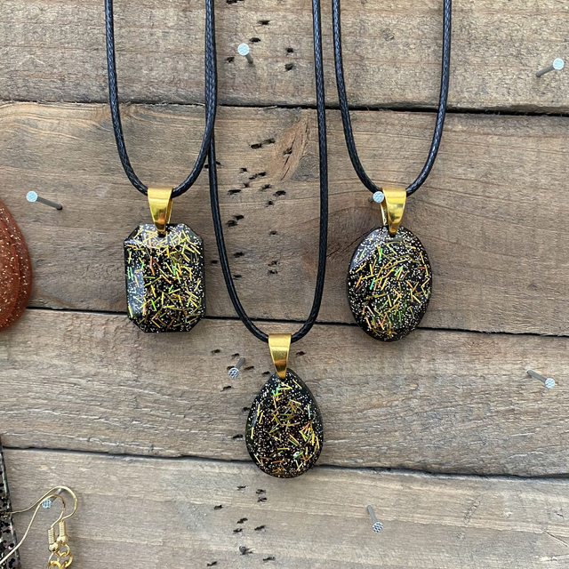 Collier Lacet Glitter Amber Gold