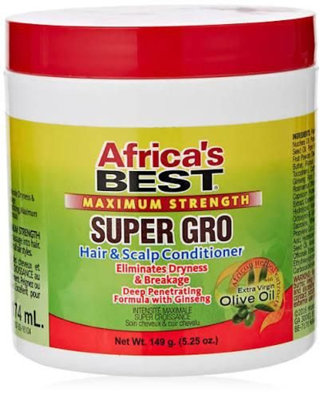Africa&#039;s Best Maximum Strength Super Gro Hair &amp; Scalp Conditioner 5.25oz