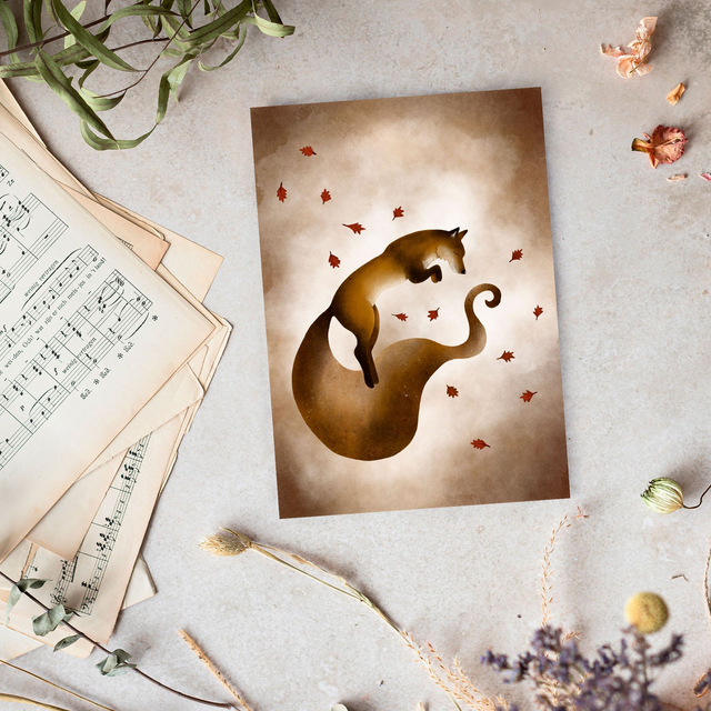 Carte "Renard d'automne"