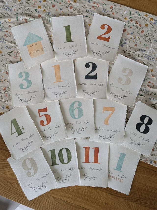 Meilensteinkarten - handgemalt