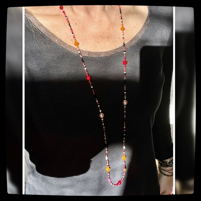 Sautoir Patchwork  110 cm 