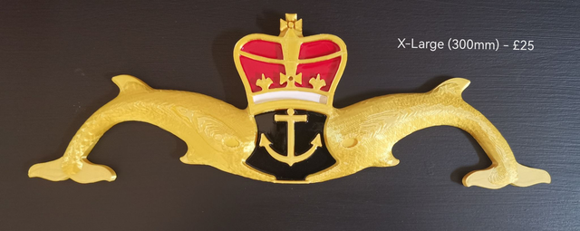 3D Printed Submariner Dolphins - Hand Painted