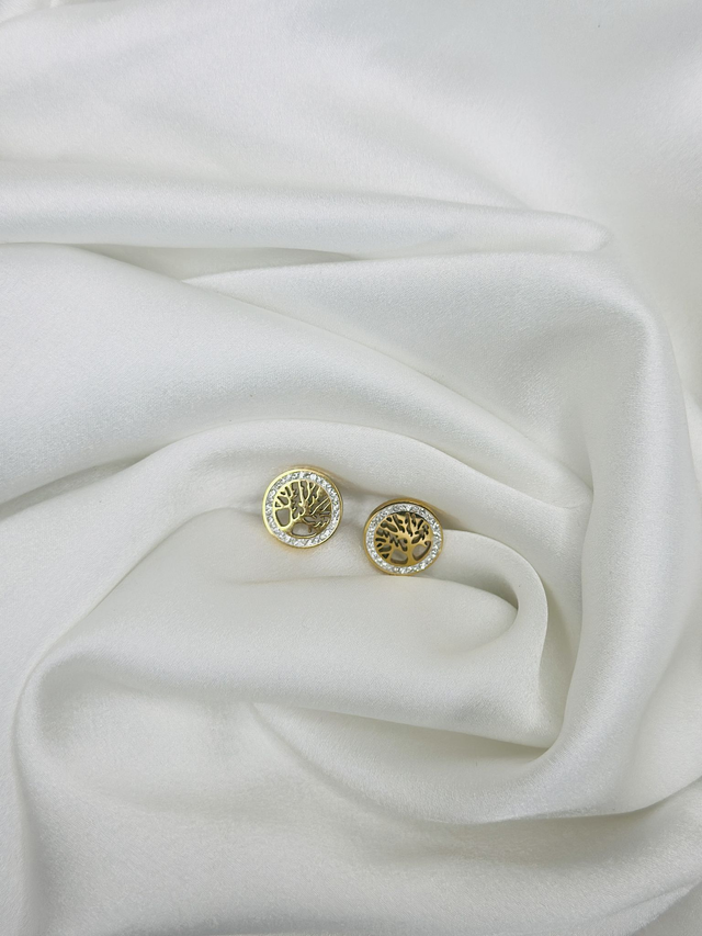 23-Boucles d&#039;oreilles puces arbre de vie 