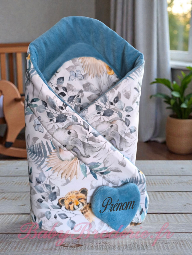 Nid d'ange bleu et motif savane