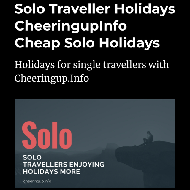 Solo Traveller Holidays Marketing