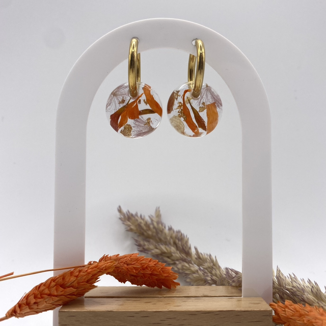 Boucles d’oreilles Gerbera orange