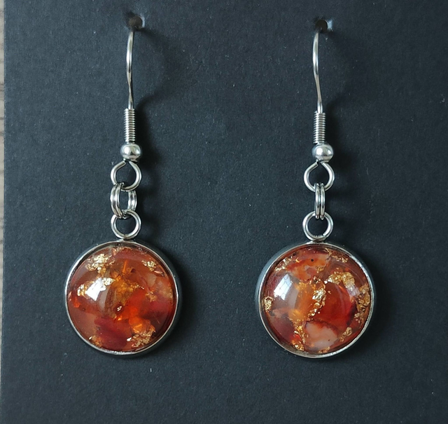 Boucle d&#039;oreille cornaline