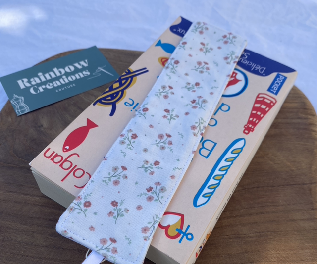 Marque page - Blanc fleuri 