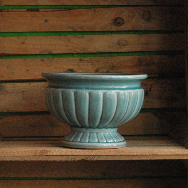 Teal Ceramic Urn