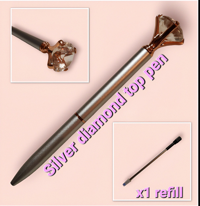 Diamond Topped Pen - Silver