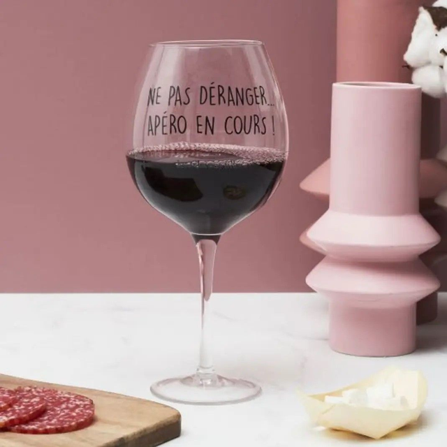 Verre à vin XL 75cl Ne pas déranger Apéro en cours