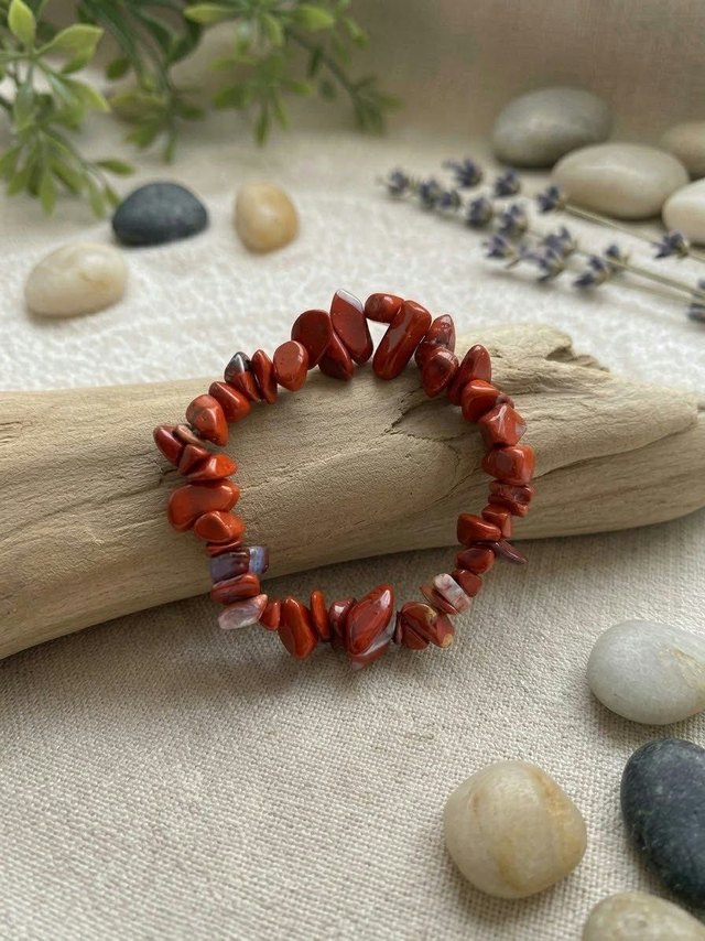 Bracelet baroque "Ancrage Sacré" – Jaspe Rouge 