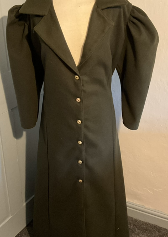 Victorian bustle coat green