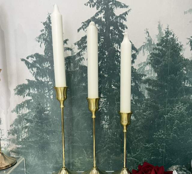 Set of 3 candle holders- gold