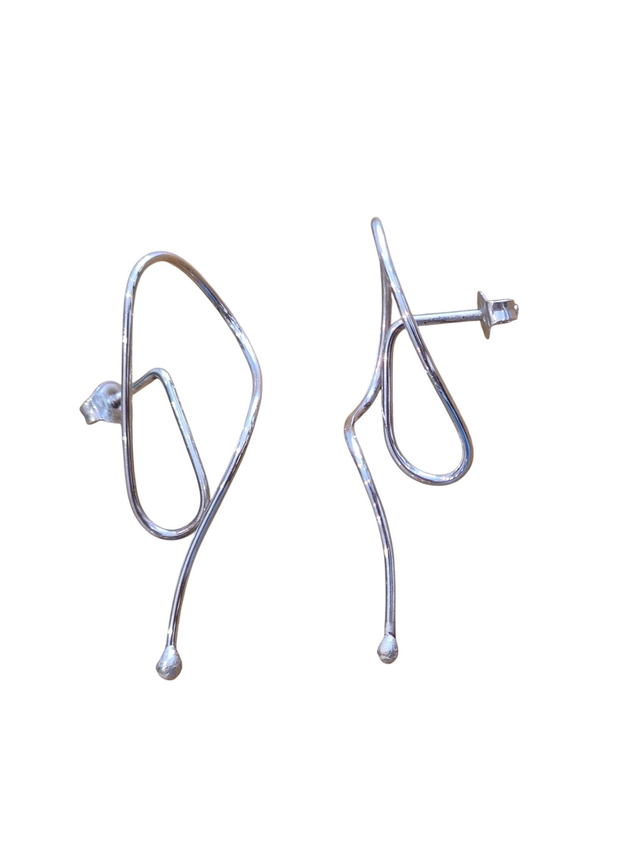 Zilverschets oorbellen 