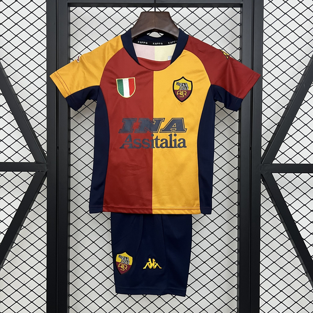 Conjunto camiseta RETRO + pantalón NIÑOS 1ª Roma- 01-02