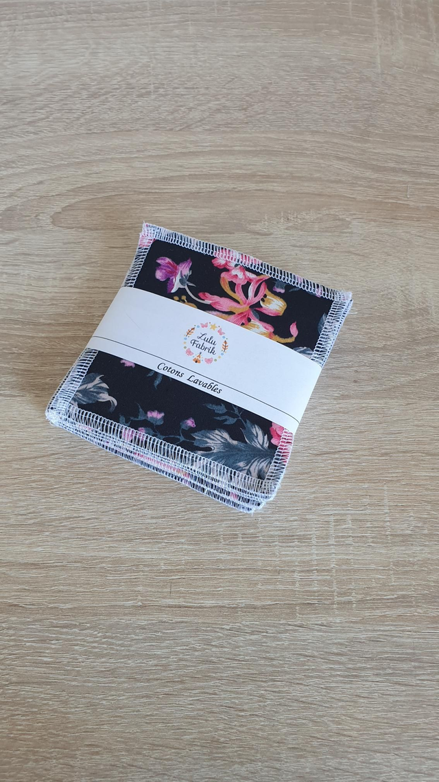 Lot de 7 cotons démaquillants rose noir