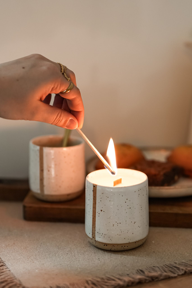 Pack 2 bougies artisanales &quot;Boissons chaudes&quot; Mimpito Studio x Keira Ceramic