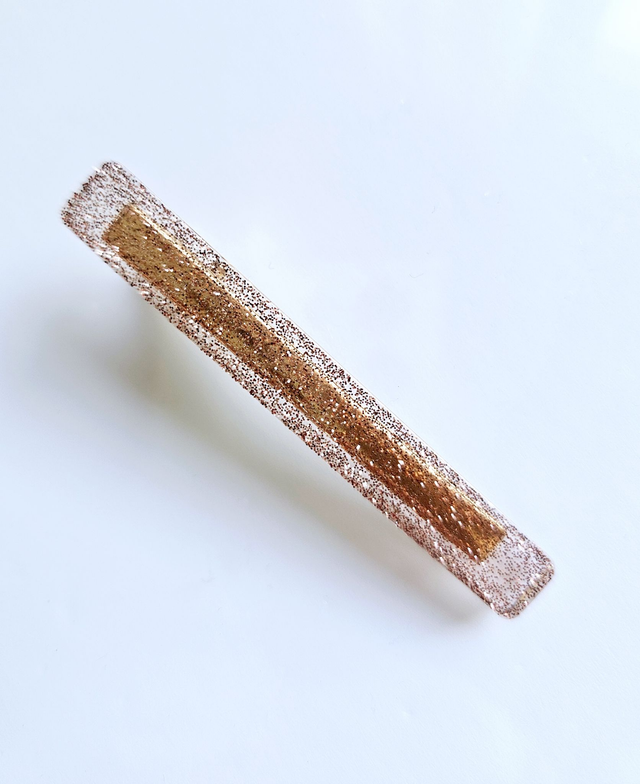 BARRETTE PAILLETTES ROSES DOREES