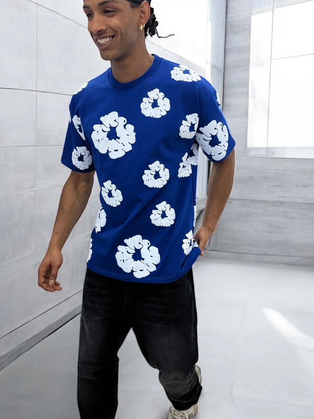 TEE-SHIRT MOTIF FLEUR INVICTUS PARIS HOMME