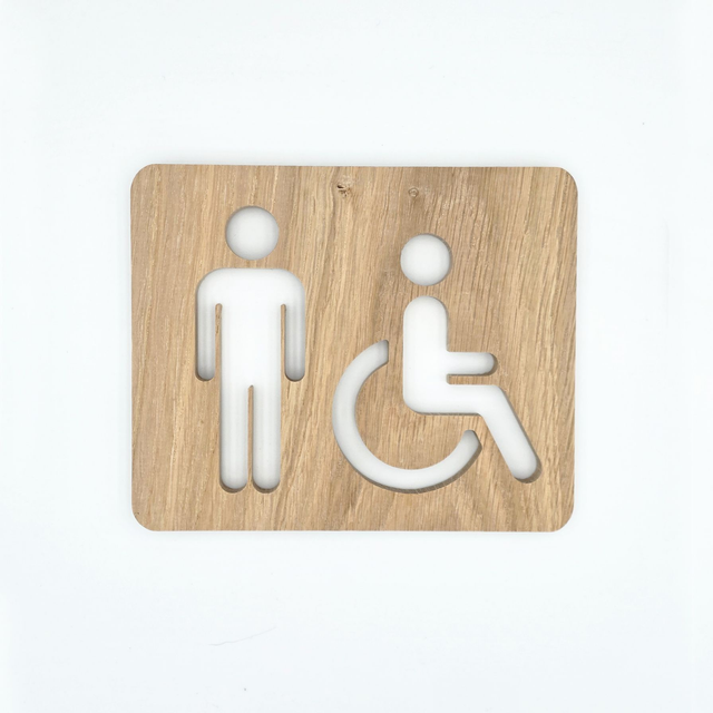 Plaque de porte pour vos toilettes hommes PMR